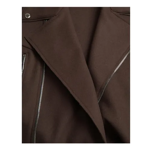 Dark Brown Wool Biker Jacket - Dolce & Gabbana - Modalova