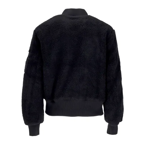 Sherpa Teddy Black Jacket Mens - Alpha Industries - Modalova