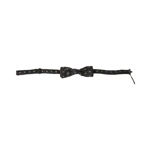 Silk Bow Tie Classic Black Logo - Dolce & Gabbana - Modalova