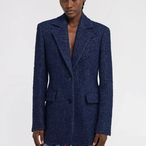 Dark Blue Double Button Blazer - Roberto Cavalli - Modalova