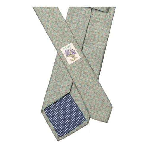 Green Silk Tie with Subtle Pattern - Eton - Modalova