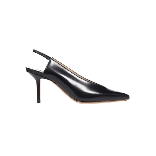 Military Button Leather Slingback Pumps - Francesco Russo - Modalova