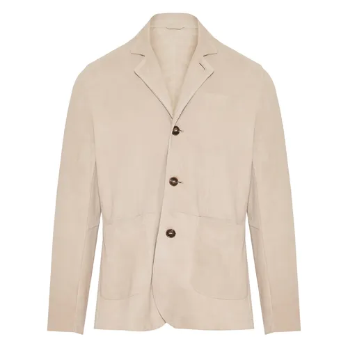 Suede Jacket with 3 Buttons - Barba - Modalova