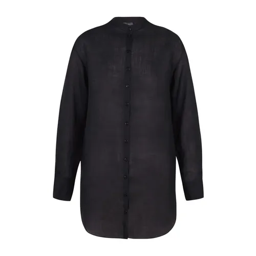 Oversize Mao Collar Ramie Shirt - Cortana - Modalova