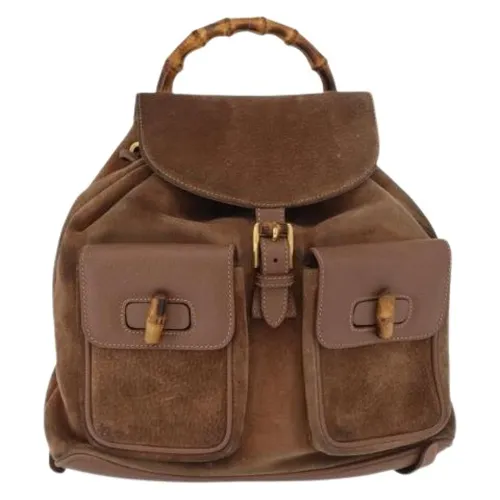 Pre-owned Suede Backpack - Gucci Vintage - Modalova