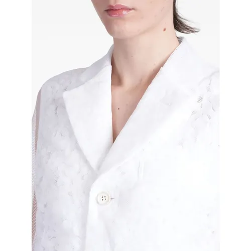 White Button-Up Jacket with Flap Pockets - Comme des Garçons - Modalova