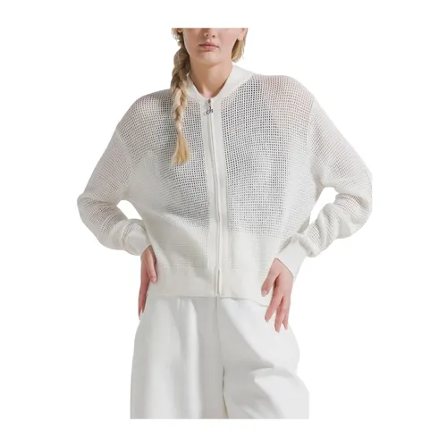 Zip Sweatshirt with Mesh Effect - Deha - Modalova