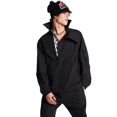 Black Cotton Elastane Jacket - Dsquared2 - Modalova