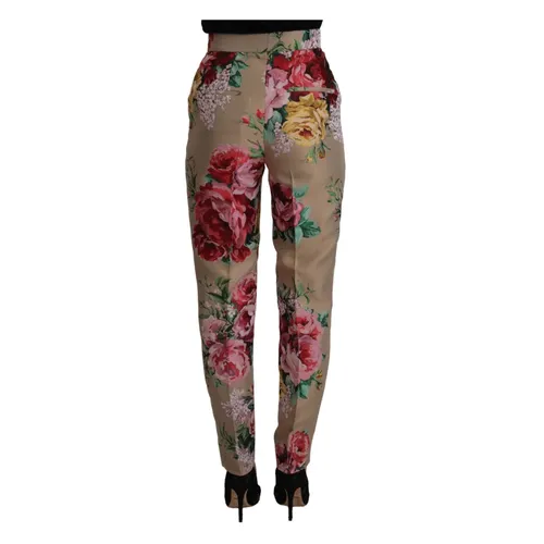 Floral High Waist Pants - Dolce & Gabbana - Modalova