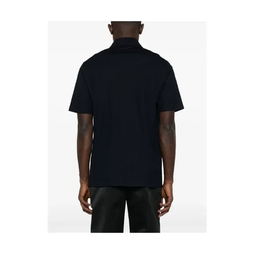 Navy Blue Sweater with Logo Patch - Ferragamo - Modalova