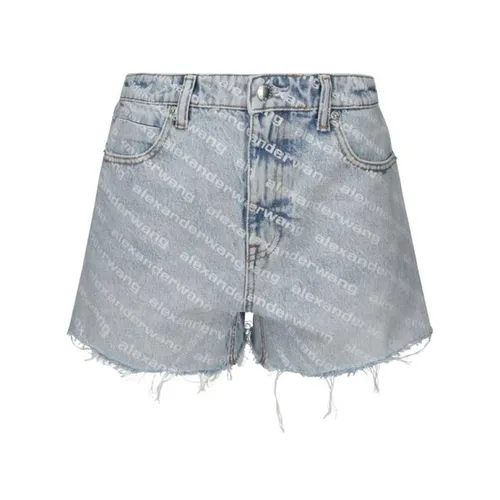 Bite Logo Denim Shorts - Alexander Wang - Modalova