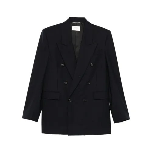 Wool Double-breasted Jacket - Saint Laurent - Modalova