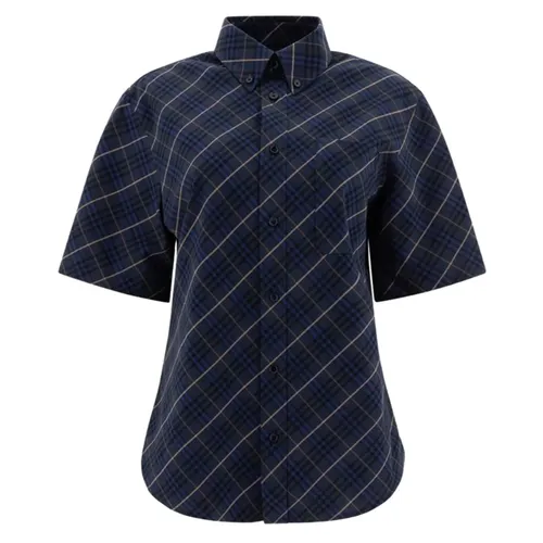 Black Cotton Shirt Stylish Design - Burberry - Modalova