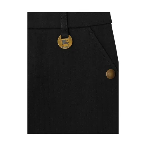 Black Herringbone Pattern Logo Charm Pants - Burberry - Modalova
