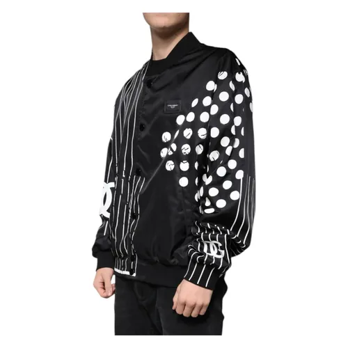 Polka Dot Stripe Nylon Bomber Jacket - Dolce & Gabbana - Modalova