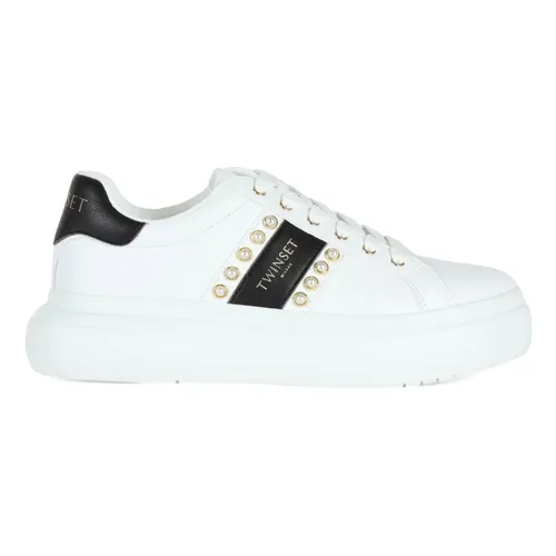 Eco-leather Sneakers with Decorative Details - Twinset - Modalova