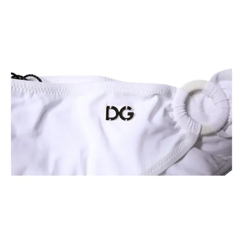 White Nylon Bikini Bottom Swimwear - Dolce & Gabbana - Modalova
