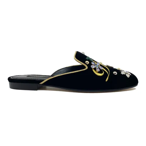 Black Velvet Mules for Women - Dolce & Gabbana - Modalova