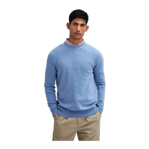 Essential Wool Crew Neck Sweater Sky Blue - Barbour - Modalova