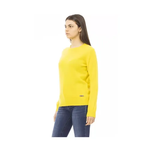 Maglione girocollo in lana gialla - Baldinini - Modalova