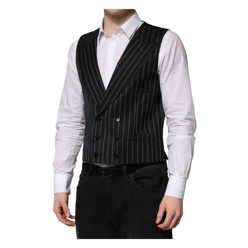 Black Wool Formal Dress Vest - Dolce & Gabbana - Modalova