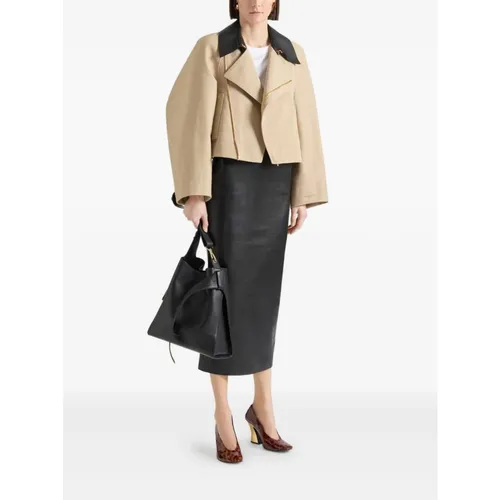 Beige Two-Tone Asymmetrical Zip Coat - Givenchy - Modalova