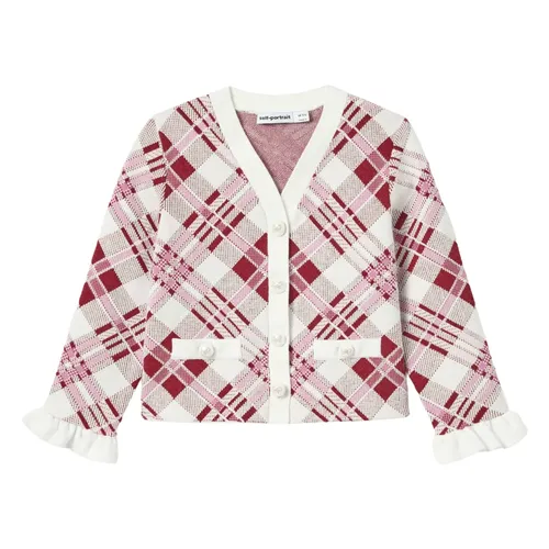 Check Knit Cardigan - Self Portrait - Modalova