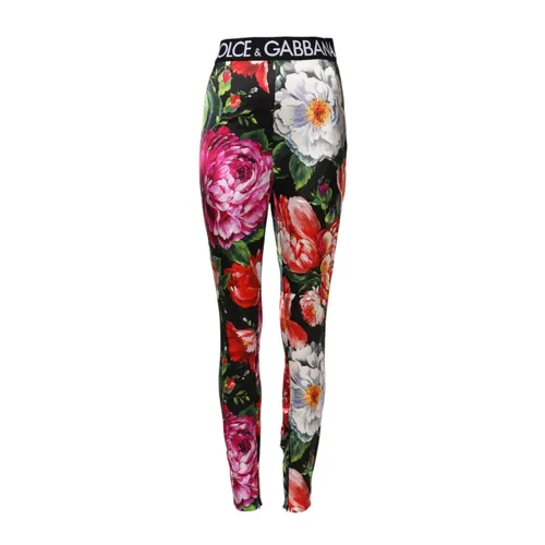 Floral Legging Stretch Waist Pants - Dolce & Gabbana - Modalova