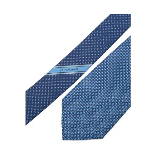 Gancini Jacquard Silk Tie - Ferragamo - Modalova