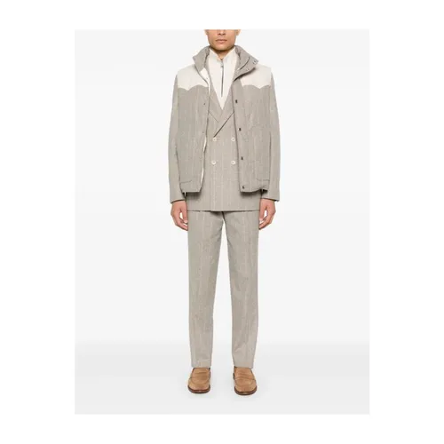 Taupe Pinstripe Wool Suit Set - Brunello Cucinelli - Modalova