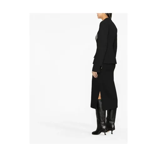 Black Cut-Out Jacket with Silver Buttons - The Attico - Modalova