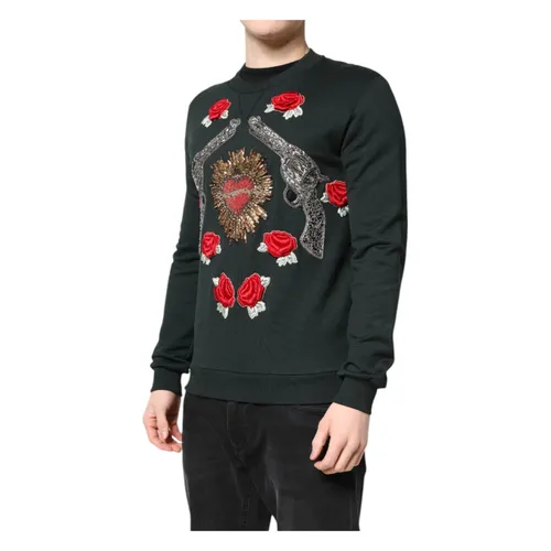 Black Sequined Embellished Pullover Sweater - Dolce & Gabbana - Modalova