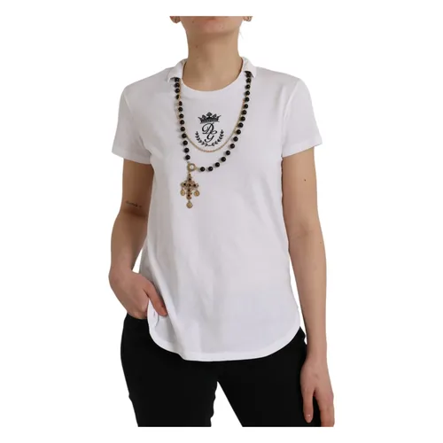 White Cotton Chain T-Shirt - Dolce & Gabbana - Modalova