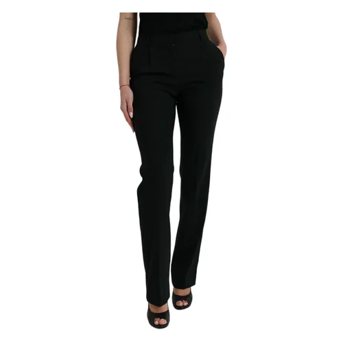Black Wool Tapered Trousers - Dolce & Gabbana - Modalova