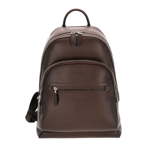 Brown Leather Backpack - Santoni - Modalova