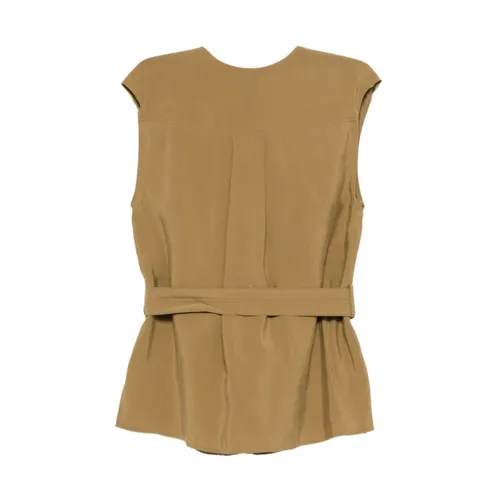 Draped Sleeveless Top - Alysi - Modalova