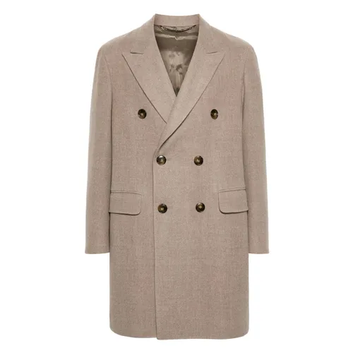 Double Breasted Wool Coat - Canali - Modalova