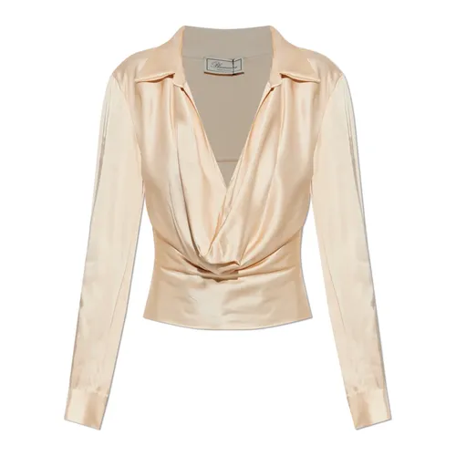 Satin Top with Decorative Neckline - Blumarine - Modalova