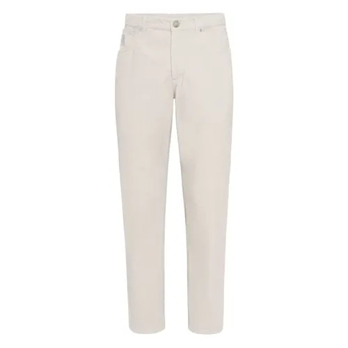 Light Beige Button Closure Pants - Brunello Cucinelli - Modalova