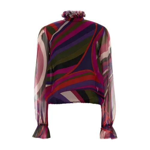 Blusa Estampada Iride con Mangas Globo - Pucci - Modalova