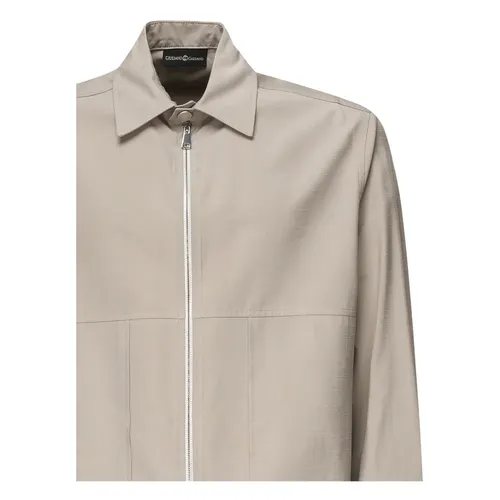 Beige Shirt with Front Zip Closure - Giuliano Galiano - Modalova