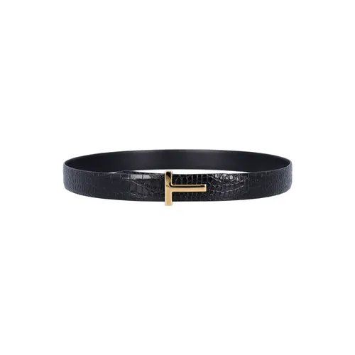 Reversible Crocodile Leather Belt - Tom Ford - Modalova