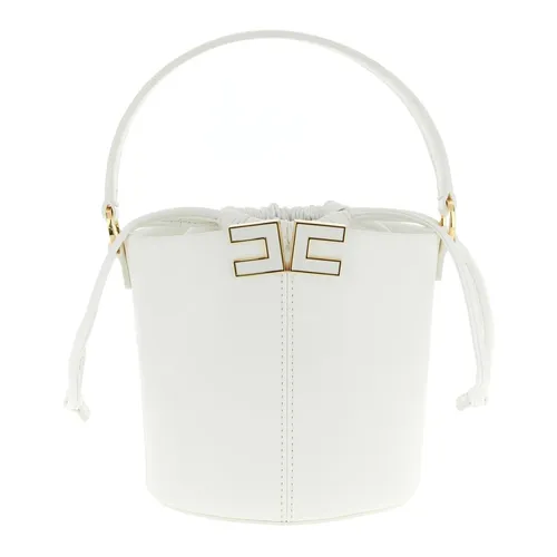 Leather Bucket Bag - Elisabetta Franchi - Modalova