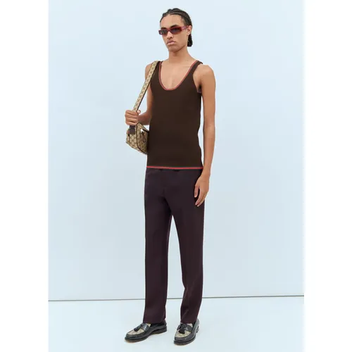 Ribbed Tank Top with Web Trims - Gucci - Modalova