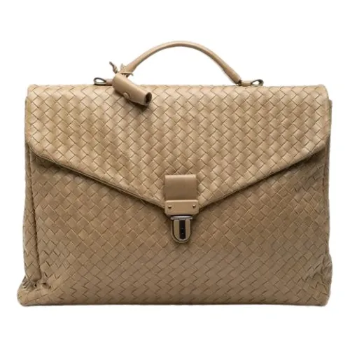 Pre-owned Leather Briefcase - Bottega Veneta Vintage - Modalova