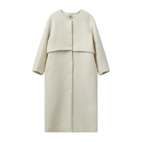 Heather Grey Herringbone Wool Coat - The Garment - Modalova