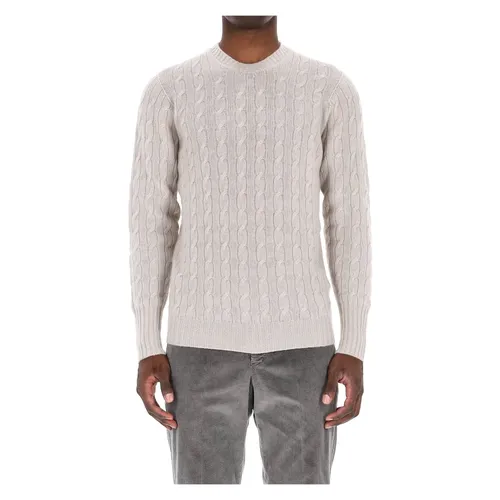 Beige Cashmere Cable Knit Sweater - Drumohr - Modalova