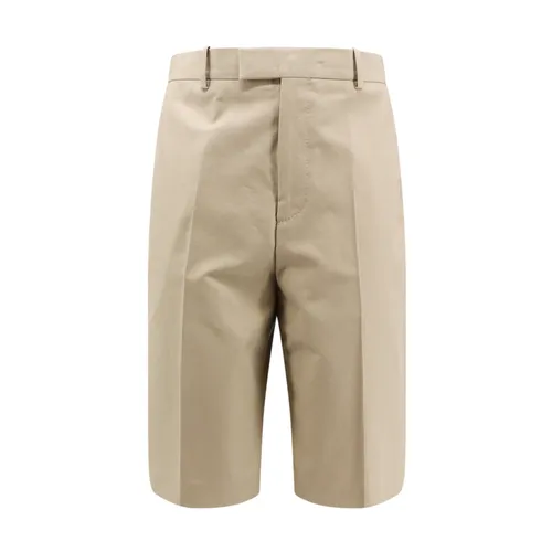 Beige Shorts with Zip Closure - Ferragamo - Modalova