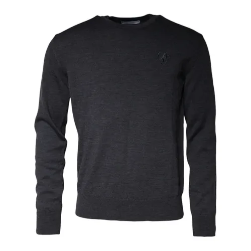 Dark Grey Wool Crew Neck Sweater - Dolce & Gabbana - Modalova