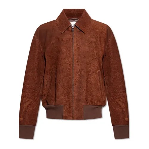 Leather jacket with vintage effect - Alexander McQueen - Modalova